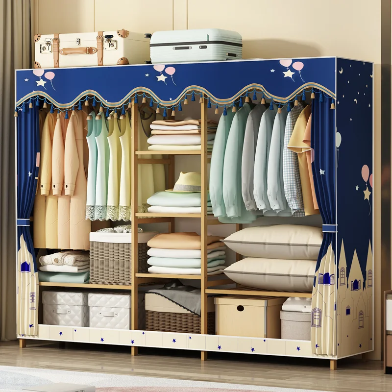 standing Simple coat rack double rod drying rack floor Shelf indoor home bedroom living room storage Entrance Hall furniture