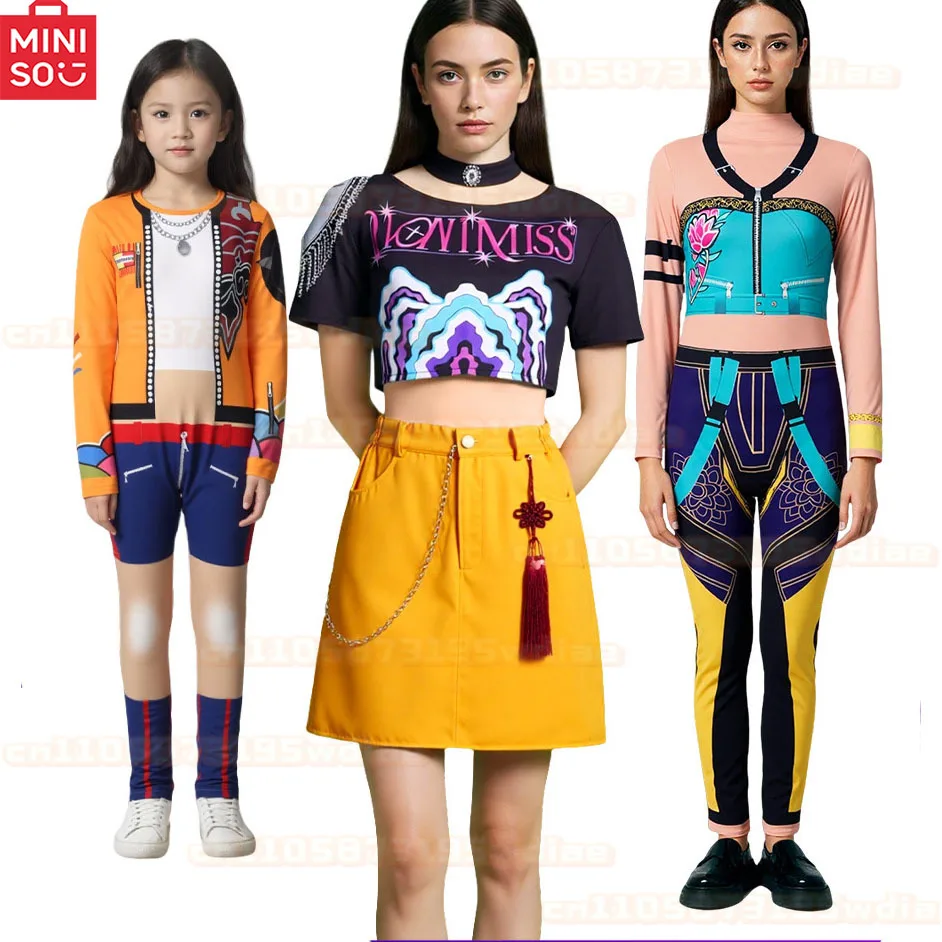 

Movie K-Pop Demon Hunters Halloween Girls Rumi Mira Zoey Jumpsuit Costume Fashion Casual Kids Carnival Clothing for kids adult
