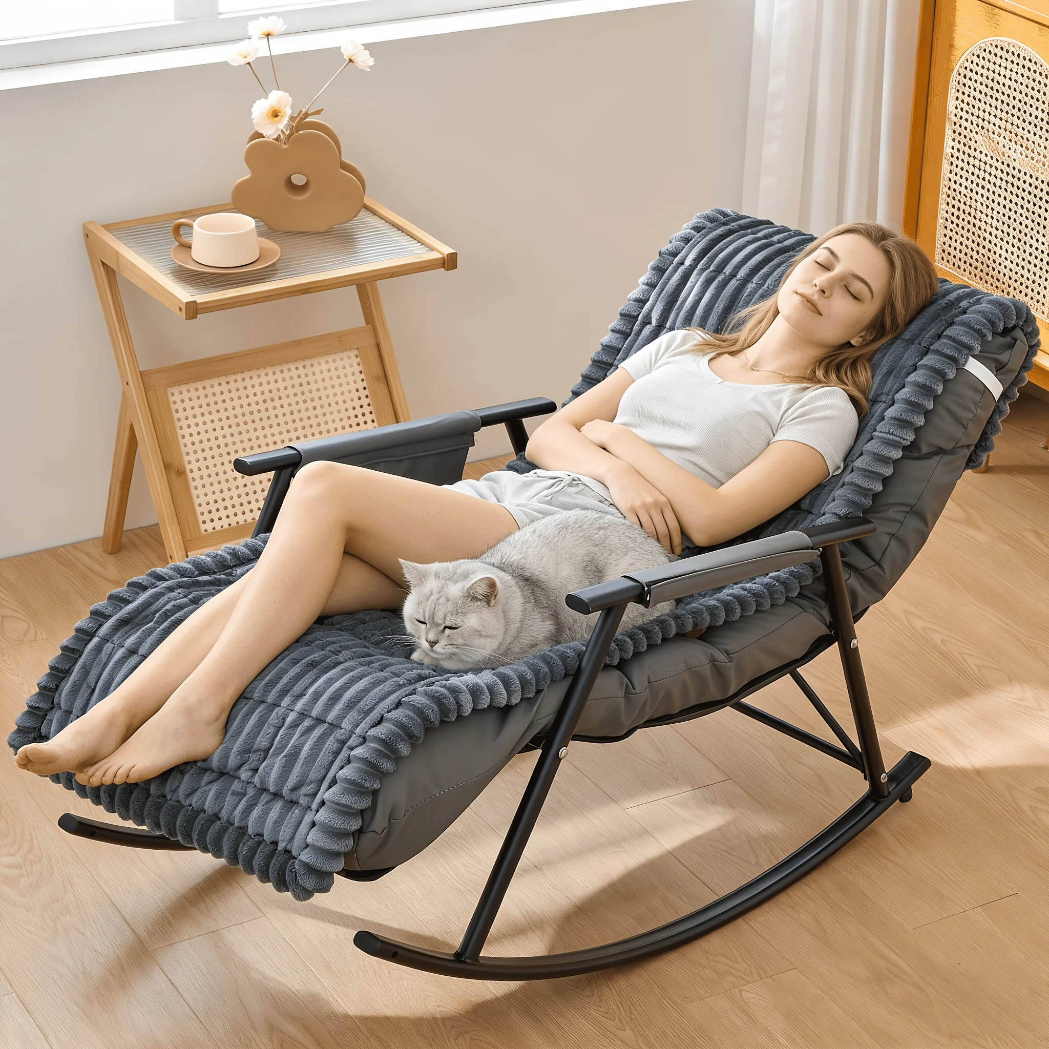 Winter-Thickened Chair Cushion—One-Piece Recliner Cover, Minimalist Modern Short-Pile Plush Cover, for A Variety of Chairs,