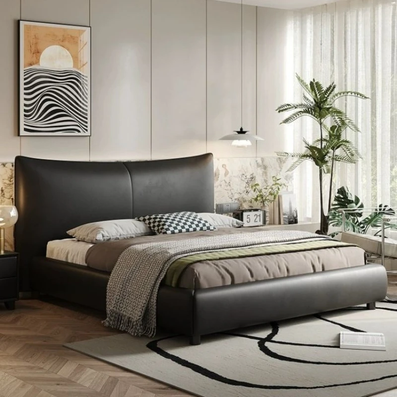 atmosphere black bed master bedroom double light luxury designer wedding bed 1.5-2 meters cama de matrimonio home furniture