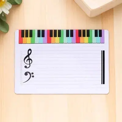 Rewritable Music Staff Whiteboard Portable Lightweight Erasable Plastic Stave Board for Piano Teaching Practice Notation Tool
