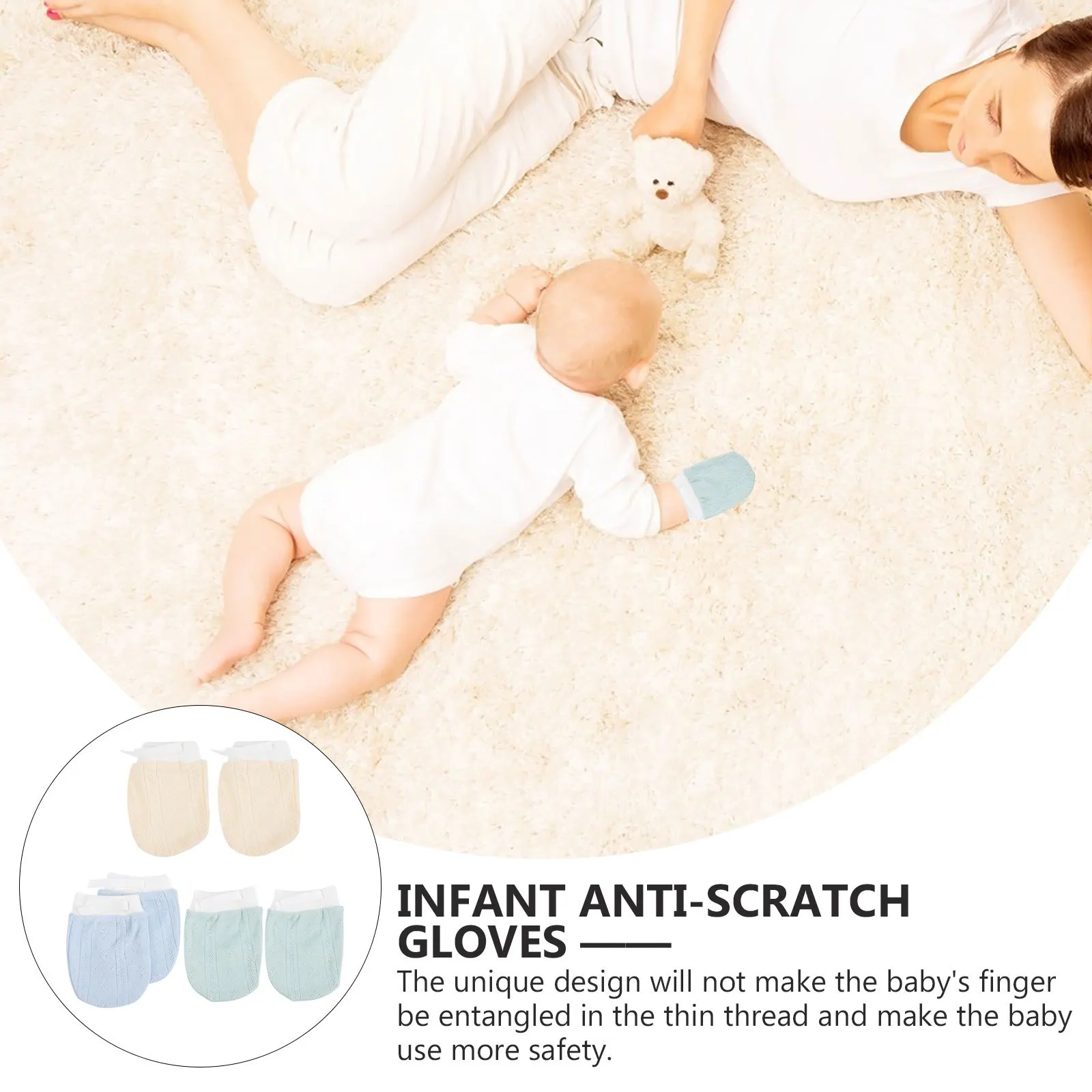 

3 пары защитных варежек для новорожденных, мягкие дышащие перчатки, защитные перчатки для новорожденных, без царапин, детские товары