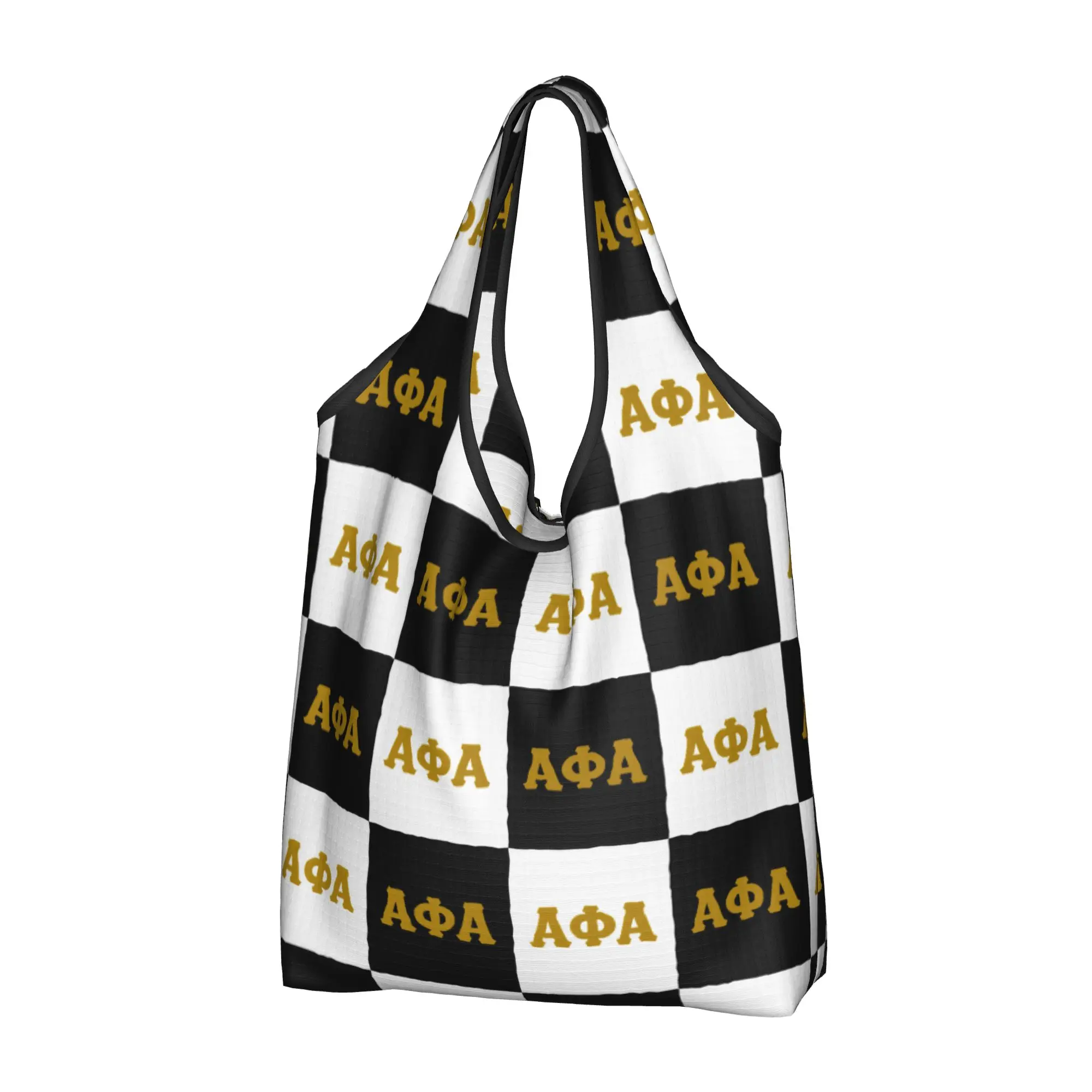 Сумка-шоппер в клетку Alpha Phi Alpha для покупок, забавная сумка-тоут через плечо, сумка для афроамериканской студенческой организации APA