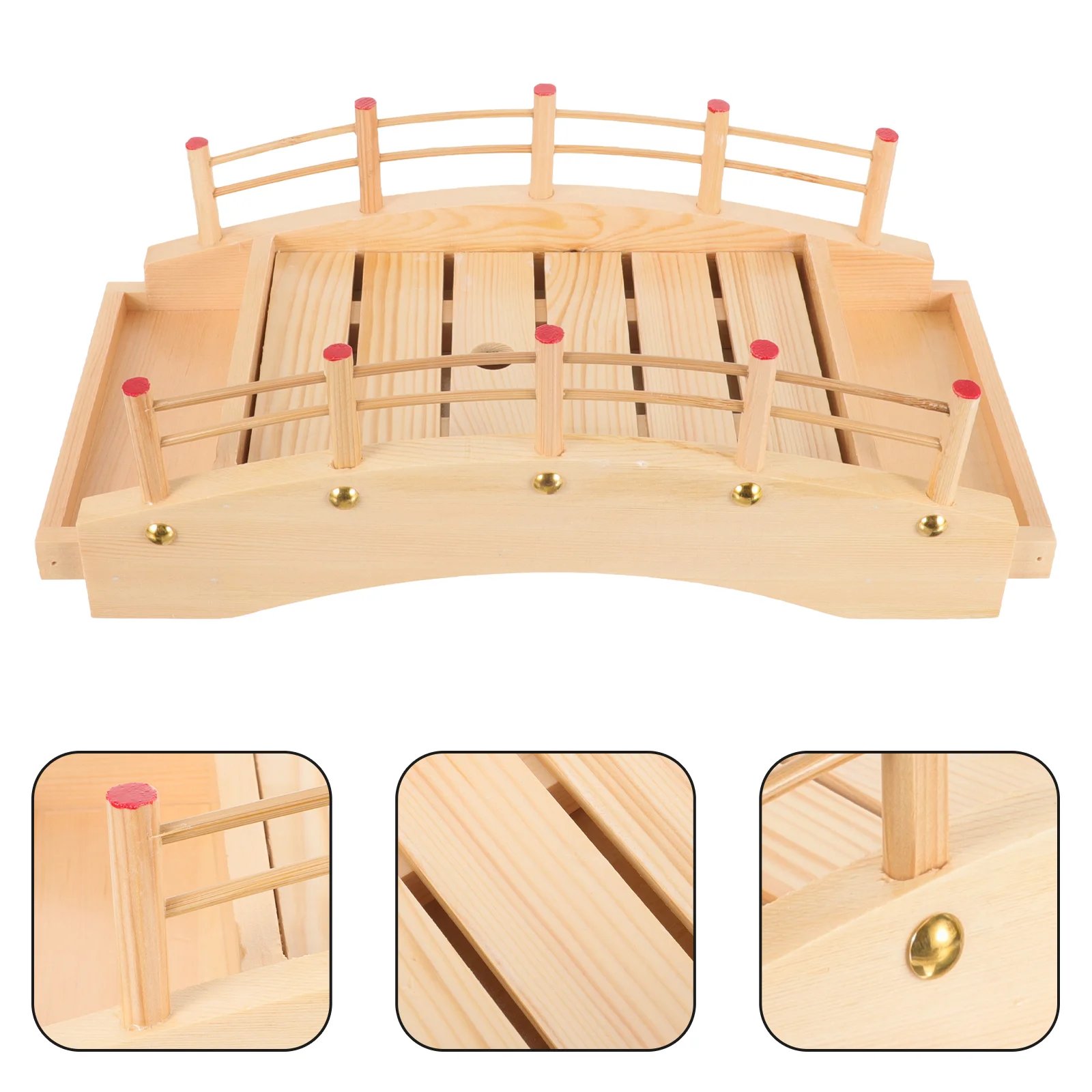 Sushi Bridge Tableware Wood Appetizer Plates Tray Food Wooden Arch Dish Serving Sashimi