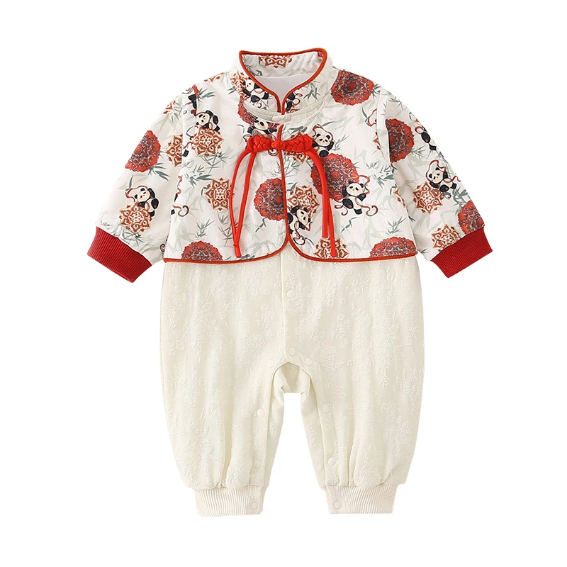 Nuovo Completo Autunnale 2025 per Neonati Maschi, Pantaloni Lunghi a Vita Alta, Abbigliamento Tradizionale Cinese per Bambini Piccoli