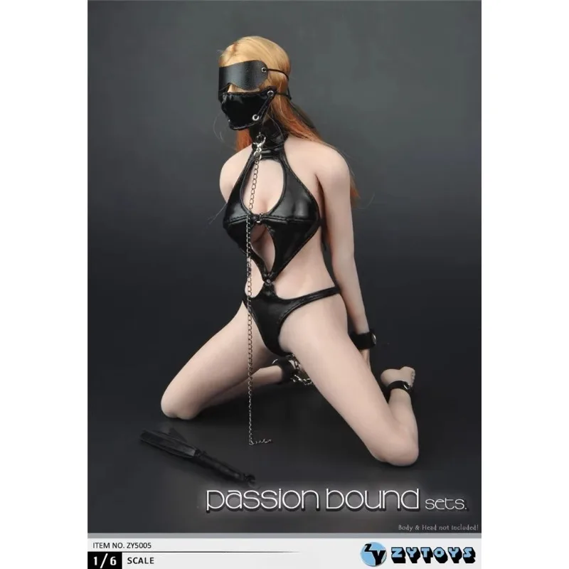 

ZYTOYS ZY5005 1/6 Scale Female Soldier Pu Leather Mask Lingerie Eye Mask Set Model for 12'' Action Figures OBJ OD Accessories