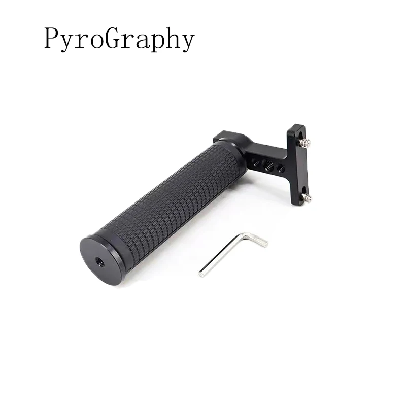 PyroGraphy Top Handle Camera Handle with Rubber Hand Grip Part for DSLR Cage Ergonomic Design for Enhanced Comfort Black /Sliver