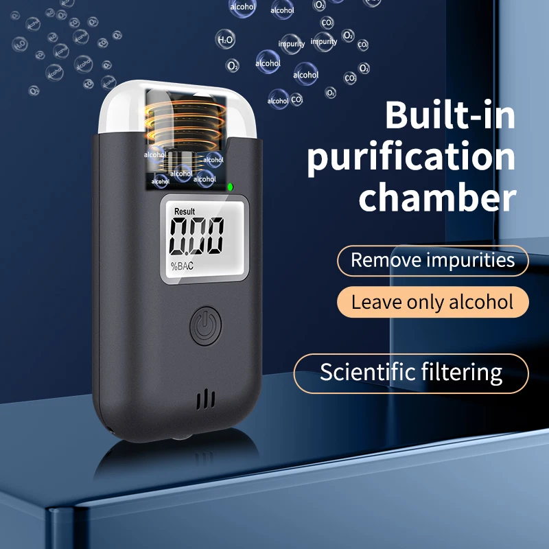 Factory-grade high-precision alcohol tester with LCD display, portable breath analysis device, semiconductor sensor, AAA battery