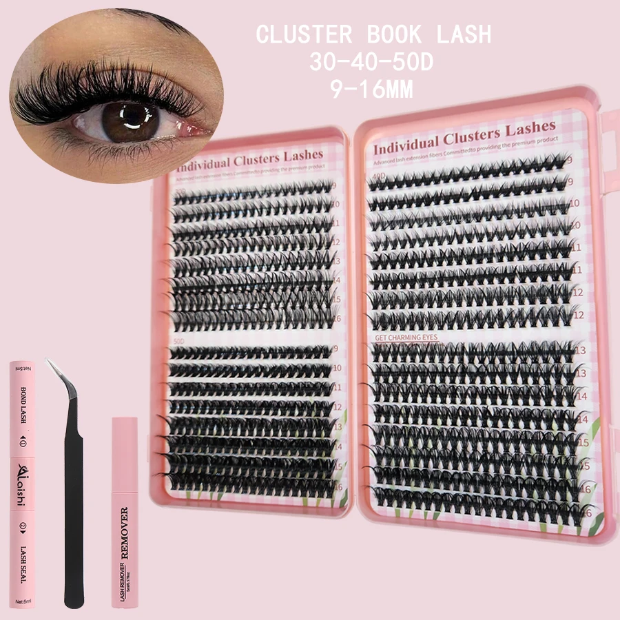 Pink640 Wimper Extensie Kit 304050d Lash Clusters D Curl 9-16Mm Individuele Wimpers Met Binding En Afdichting Pincet En Wimperverwijderaar