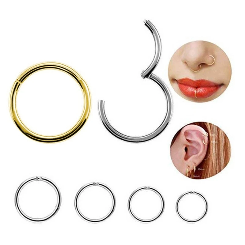 Seamless Nose Hoop Ring Stainless Steel Nasenring Hoop Seamless Closure Hoop Dropsale