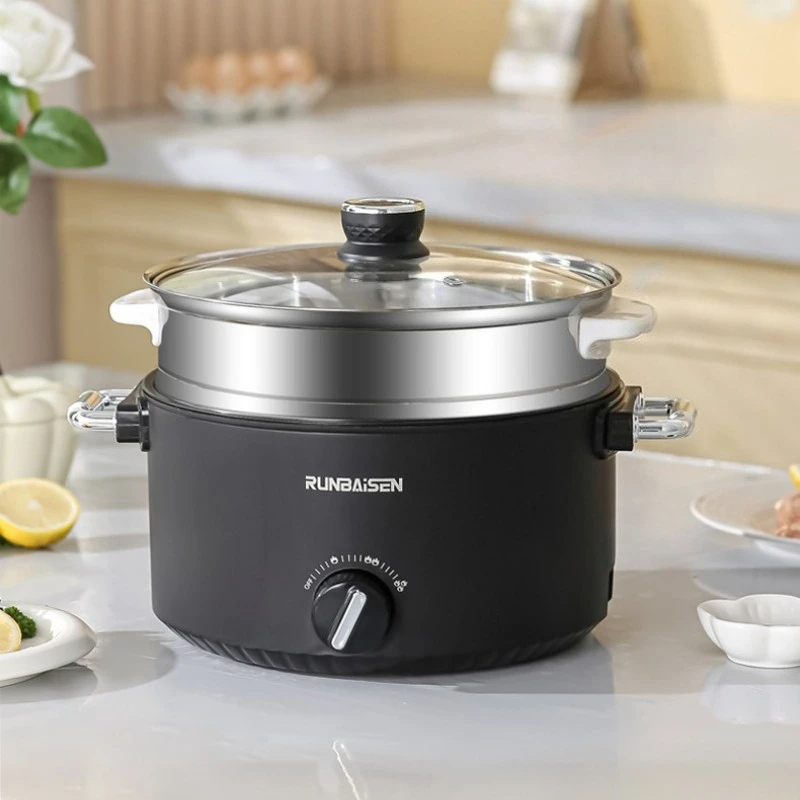 Large Capacity Multi function Electric Pot Non stick Coated Inner Electric Hot Pot Electric Frying Cookers For Home Dorm Use