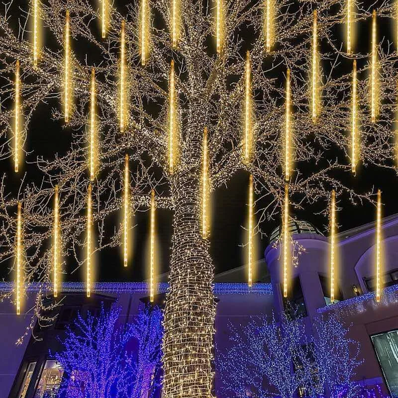 

4/3/2/1 Set Meteor Shower LED String Lights Gorgeous Christmas Lights Decor 2025 New Year Wedding Party Garden Street Halloween