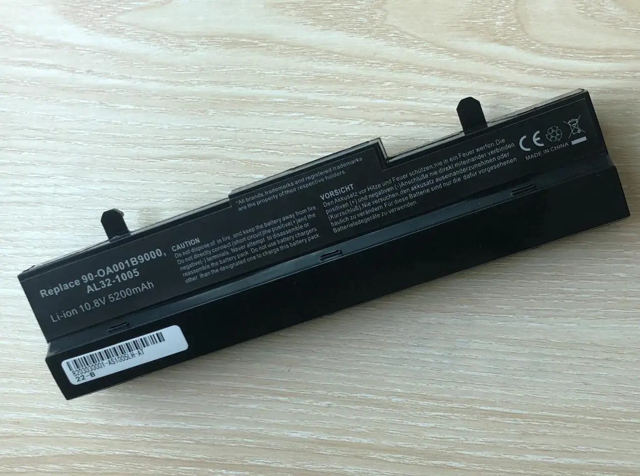 Laptop battery for Asus Eee PC EEEPC 1005 1005H 1005HA 1001 1001HA 1001P 1001PX 1101HA Black