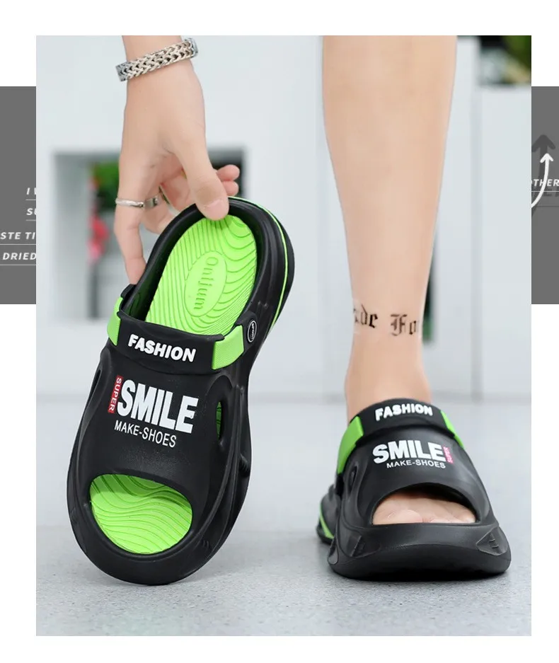 New Summer Men Sandals Slippers Massage Slides Indoor Outdoor Sandals Beach Casual Shoes Soft Sole Slides Men Flip-flops