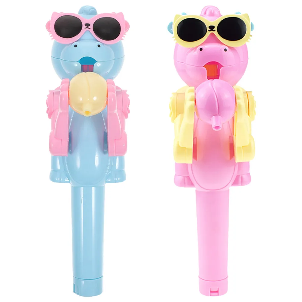

2 Pcs Robot Funny Lollipop Holder Interesting Case Christmas Holders Eat Toy Kids Toys Dinosaur
