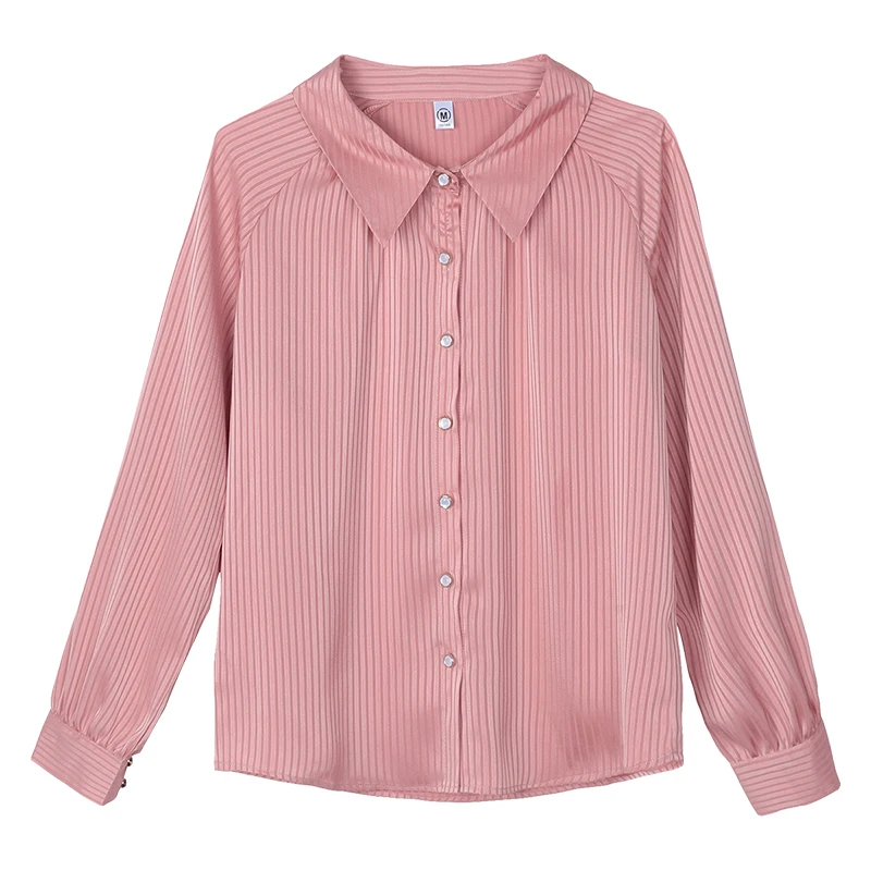 Korean Fashion Women\'S Commuter Long Sleeved Temperament Striped Shirt Female Spring And Autumn New High Grade Chiffon Top