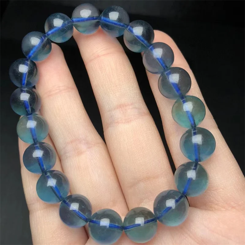 10MM Natural Aquamarine Bracelet Fashion Energy Stone Reiki Healing Crystal Strand Fengshui Gift 1PCS