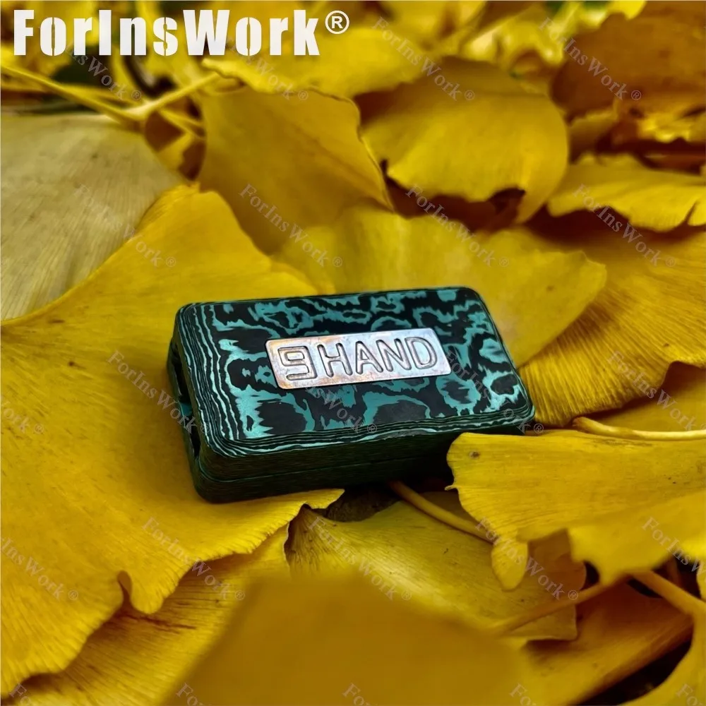 9 HAND Green Carbon Damascus Dingding Push Slider limited to 100pcs edc gadgets slider fidget handspinner