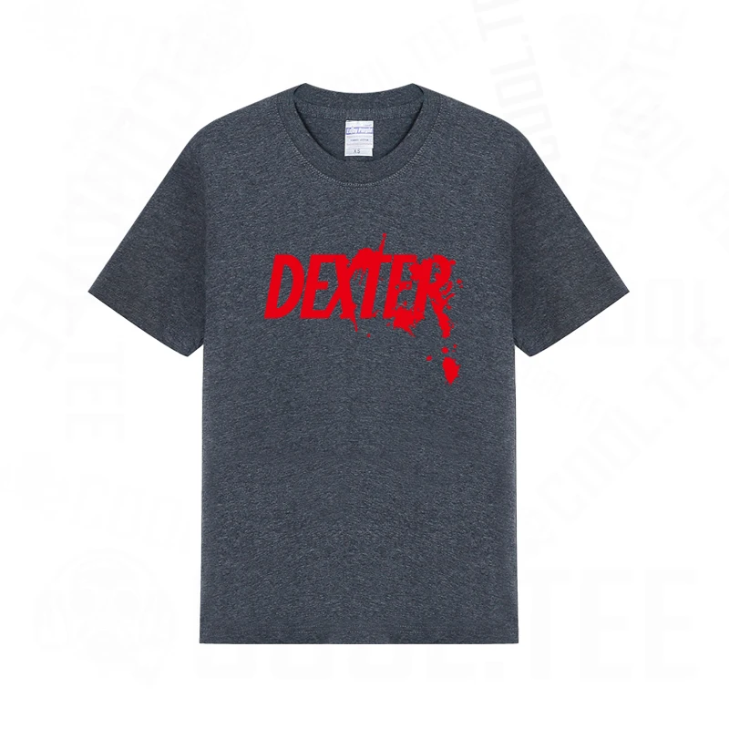 New Mens Fashion Summer Cotton Printed Short Sleeve T-shirt DEXTER T Shirts Top Tees Loose Unisex