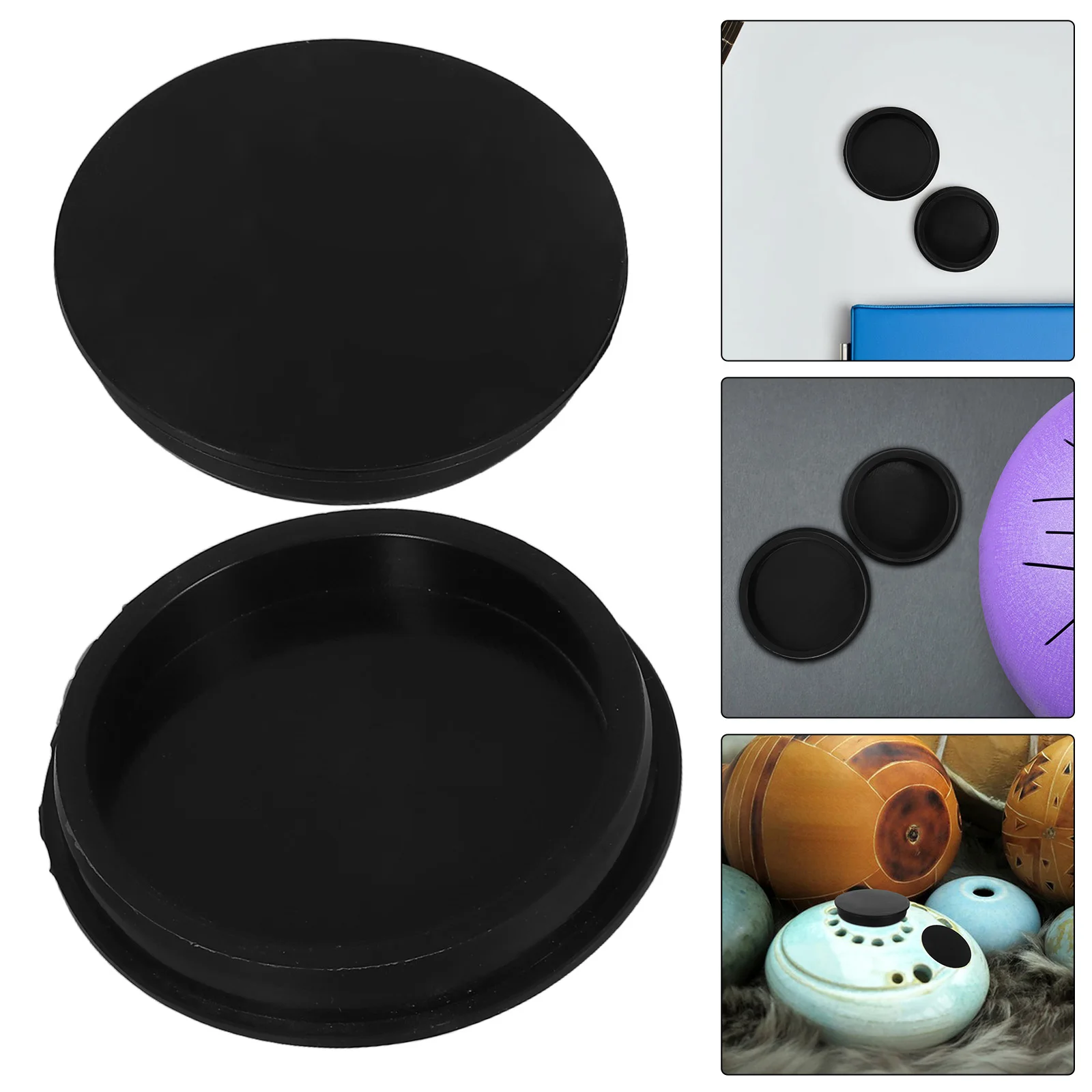 

2pcs Harmonic Drum Mute Cover Soundproof Resonance Lid Easy Install Durable Silicone Tongue Drum Pad Noise Reduction Percussion