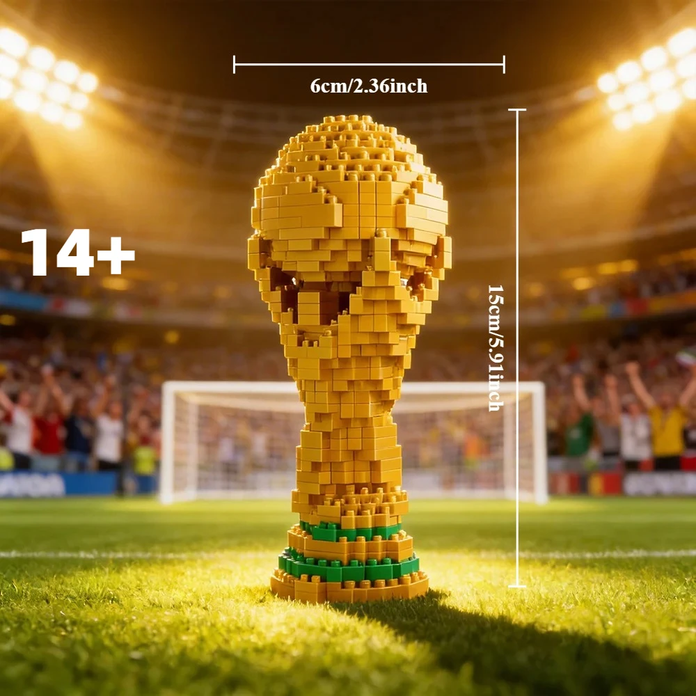 Juego de microbloques Soccer Passion, una impresionante decoración de escritorio para los aficionados al deporte, un divertido kit de desafío y un regalo creativo para niños