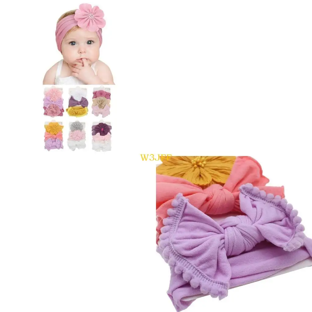 W3JF 3XTODDLLER ADEMEAR FLOLOR HAIR BAND مع هدية شعر البتلة.