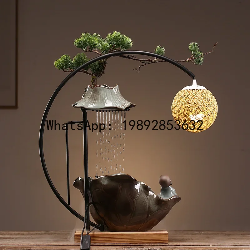 Z2-28  Flowing Water Ornament Fountain Living Room Desktop Office Ceramic Chinese Style Home Decoration Opening Gift
