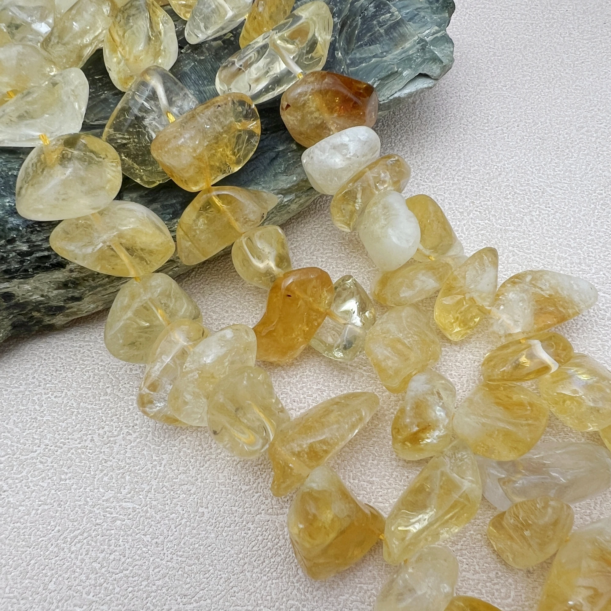 Large Irregular Natural Citrines Yellow Crystal Nugget Beads For DIY Jewelry Making MY250506