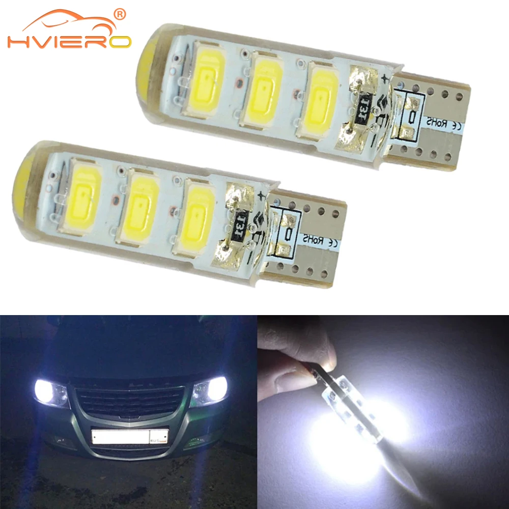 

Car Silicone Turn Signal Trunk Lamp Tail Parking Fog Wedge Reverse License Light Accessories LED T10 W5W DC 12V Canbus 5630 6SMD