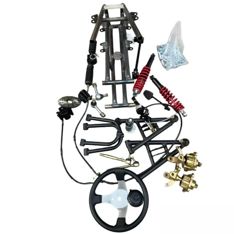 Four-wheel kart front suspension assembly ATV modified front car front frame steering machine steering kit disc brake