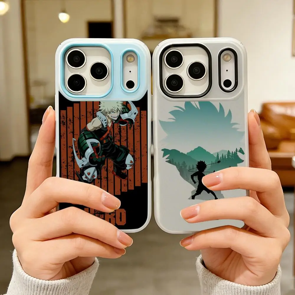 

Anime K-Katsuki B-Bakugo Phone Case Colorful 2‑in‑1 Jelly Matte Clear Full Protection Case For iPhone 11‑17 Series
