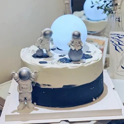 Universe Stars Rocket Astronaut Moon Happy Birthday Letter Decoration Cake Topper Dessert for Children's Day Lovely Child Gifts