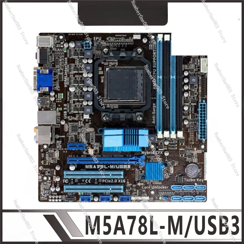 

AM3+motherboard M5A78L-M/USB3 2 × DDR3 32GB 760G/780L motherboard USB2.0 DVI support FX-6100 Phenom IIX4 905e CPU