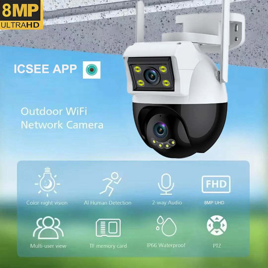 uzoom-8mp-ptz-屋外監視-wifi-カメラ-ai-人間検出-双方向オーディオ-カラーナイトビジョン-ビデオセキュリティカメラ-icsee