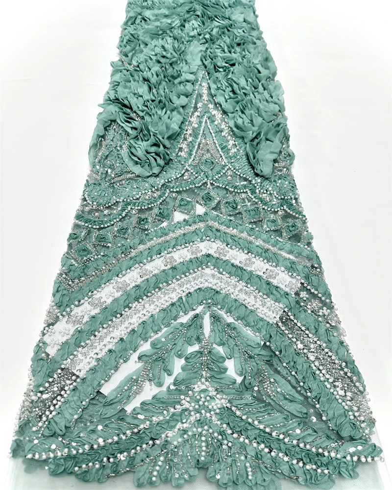 Tela de encaje nupcial africano 2025 lentejuelas bordado con cuentas novio nigeriano tul francés de alta calidad para fiesta de boda