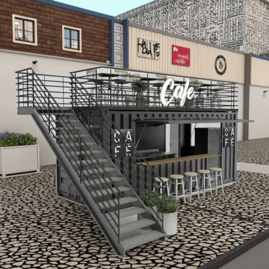 Cina Mini Pop-up Toko Kontainer Kedai Kopi/Bar Restoran Makanan Cepat Saji Toko Serba Ada Rumah Kontainer Pengiriman Prefab
