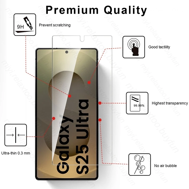 4Pcs Protective Glass For SamsungS25 Samsung Galaxy S 25 S25 Ultra Plus S24 5G S25+ 9H Screen Protector Explosion-Proof HD Film