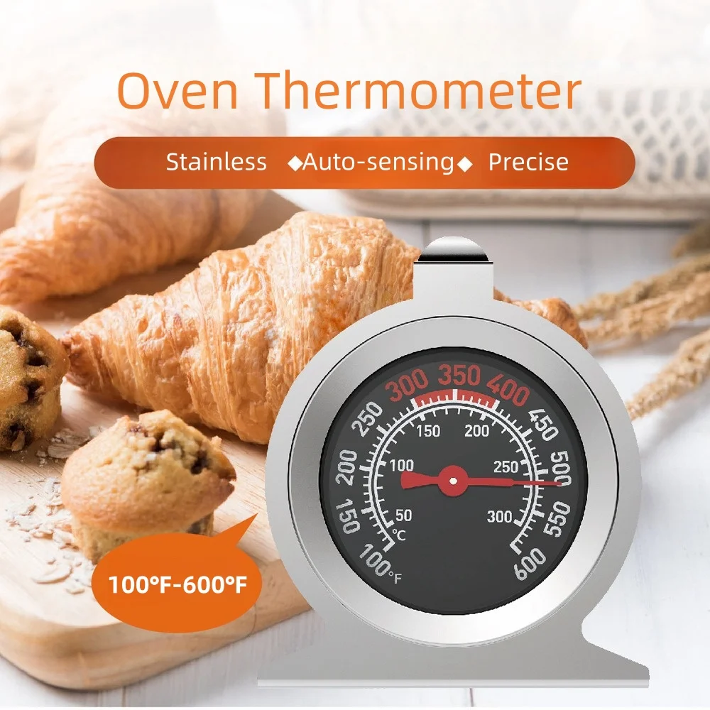 

Oven Thermometer 304 Stainless Steel Kitchen Baking Food Thermometers High Temperature Resistant Stand Large Dial thermopro