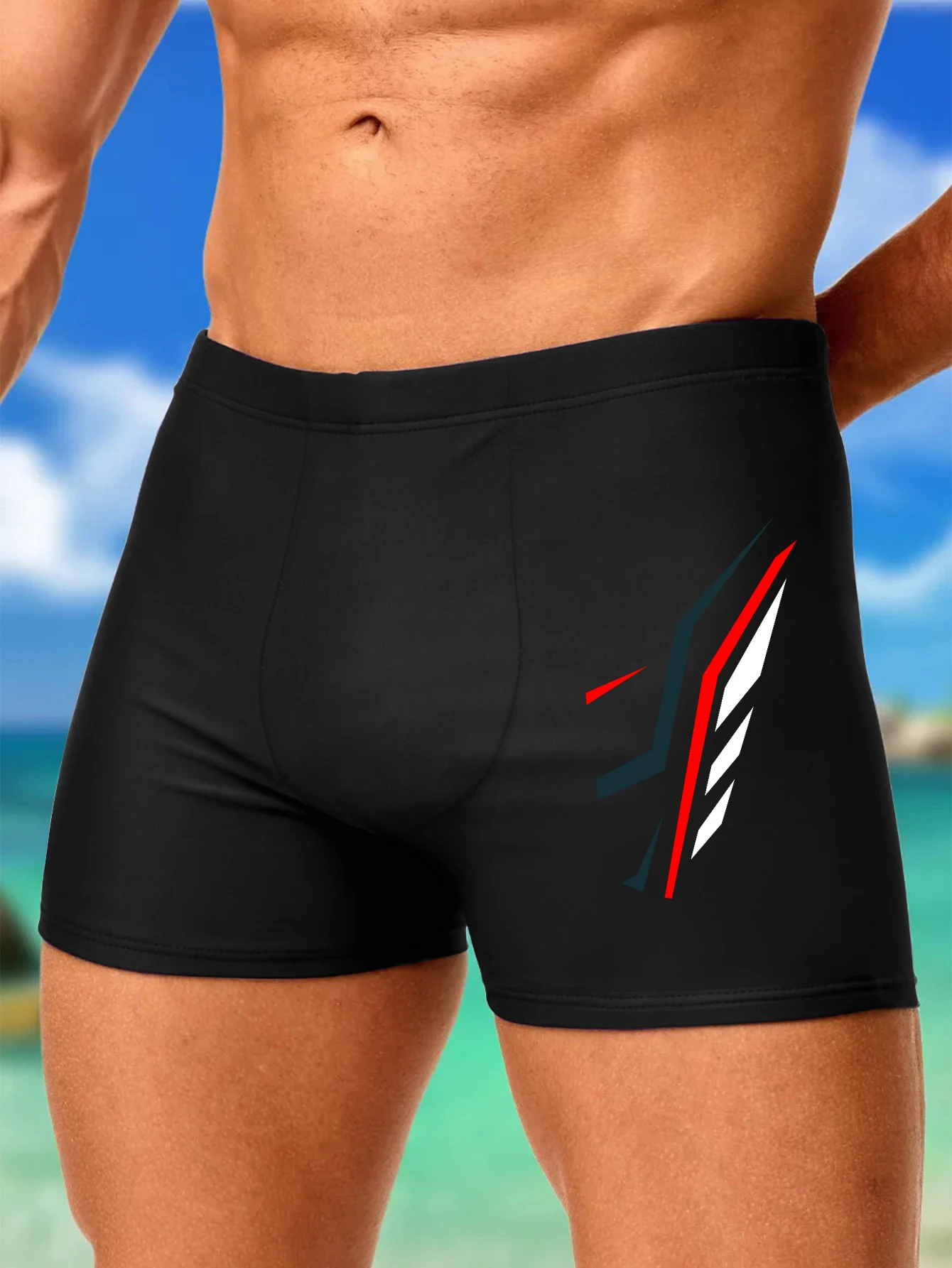 

Swimming Trunks with Fashionable Prints Men's Slim Fit Swim Shorts Gym Beach Pool Party Essentials Quick Dry Stretchy Fabric
