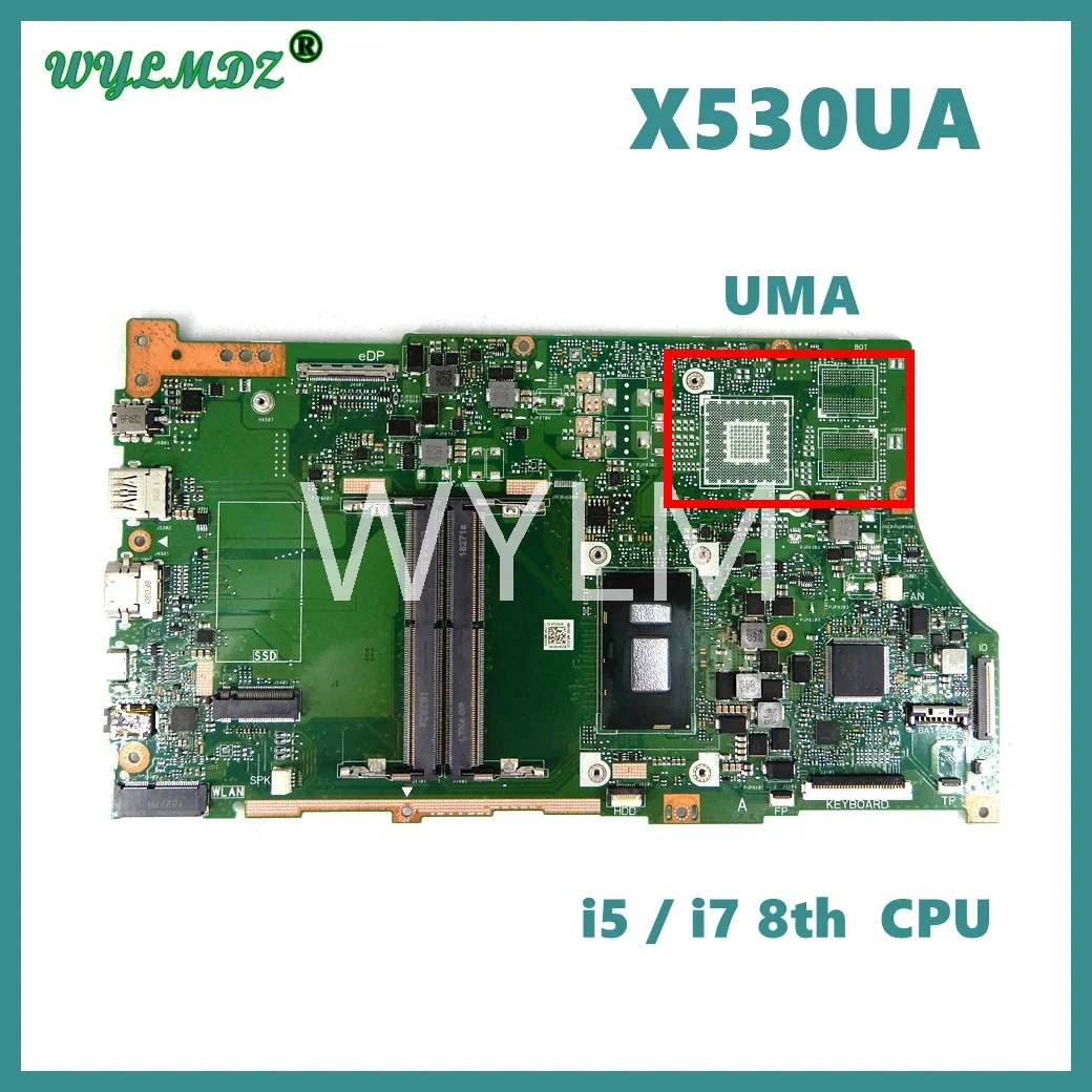 

X530UA i3/I5/I7CPU UMA or V2G Mainboard For ASUS vivobook s15 X530U S530U S530UA A530U F530U K530U X530U Laptop Motherboard