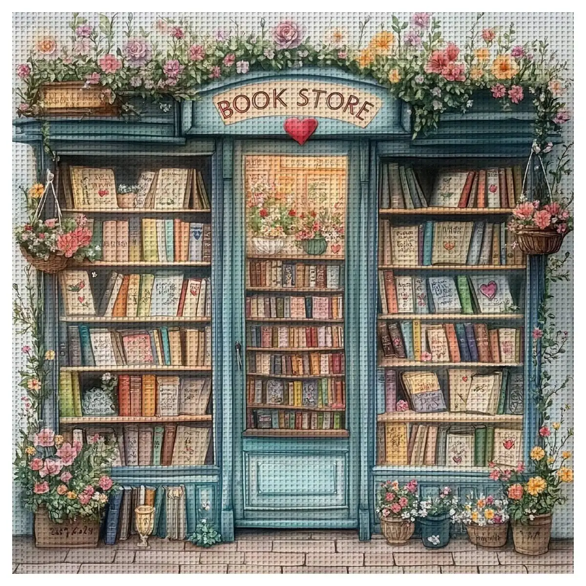 Set Ricamato Fai-Da-Te, Set Punto Croce Fai-Da-Te, 30×30 Cm / 11,8×15,11,8 Pollici; 11CT/14CT. Un Semplice Kit Punto Croce. Libreria-image