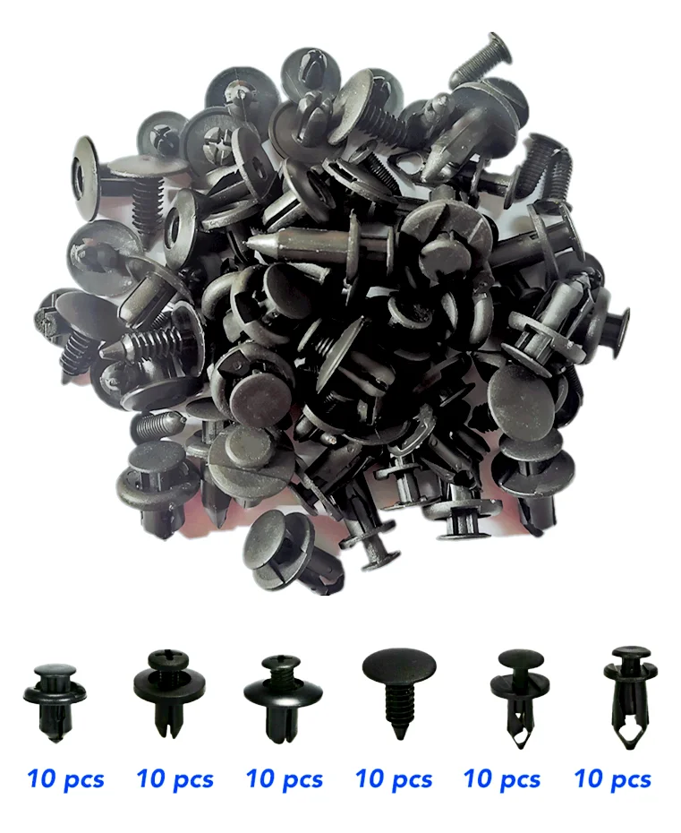 6 Size 60Pcs Auto Fastener Clips For Toyota Allion Altezza Auris 1 2 Avalon 2 Aygo 1 2 Belta Blade Celsior 3