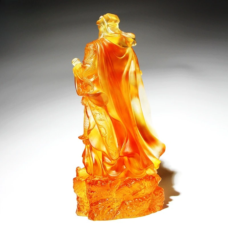 PYH glazed Guan Gong ornament home porch statue is dedicated to Guan Yuguan Second Master Wu Sheng wood carving