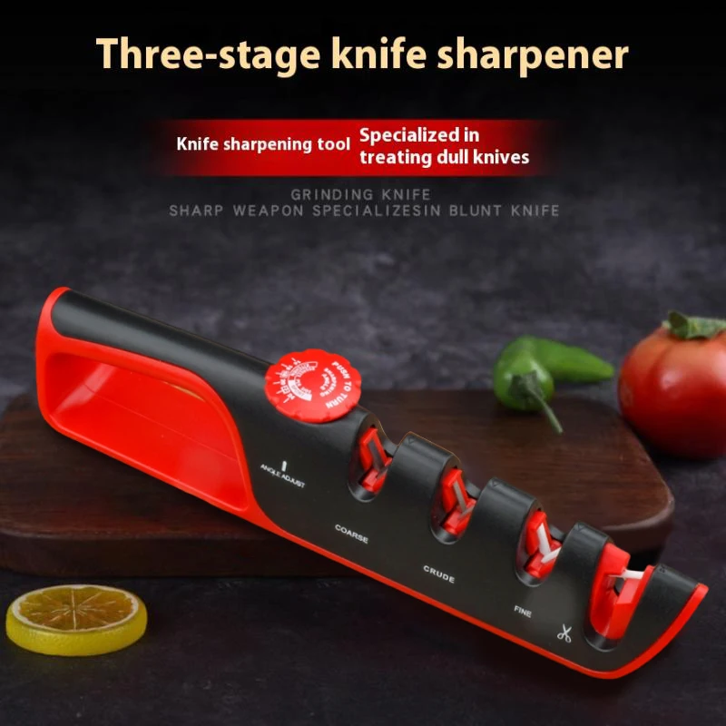 Image of 4-in-1 Messerschärfer Professionelle Küchenschleifmaschine Schere Messer Schleifstein Werkzeug Einstellbarer Winkel