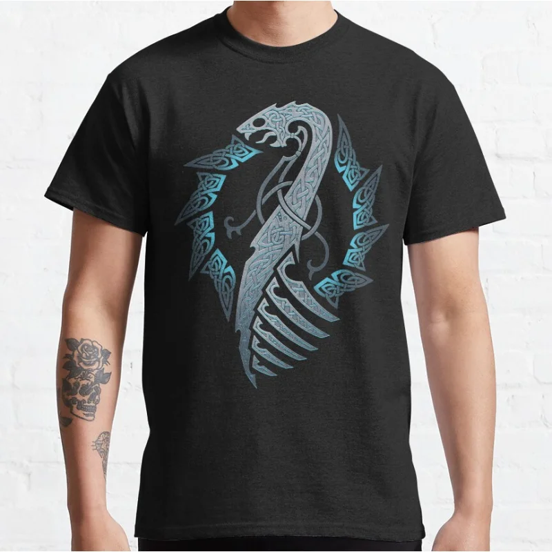 

BLACK MOON. NAGLFAR Retro Norse Mythology Viking Gift T-Shirt Son of odin Walhalla Graphic clothes 0304 Large size tops S-6XL