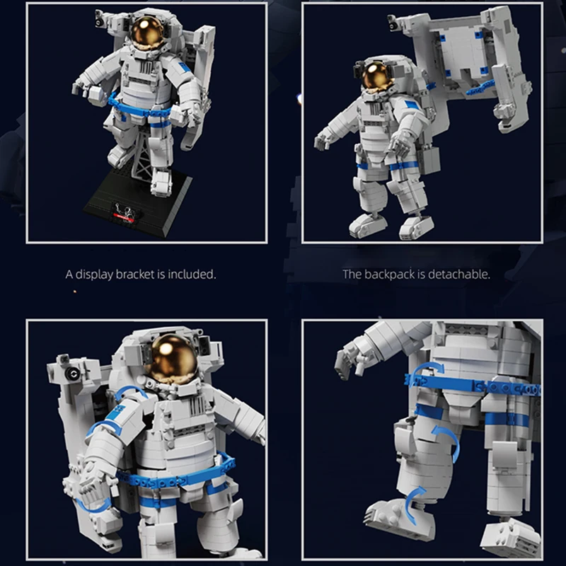 Technical Creative Exploring Space Astronaut Building Blocks Kit Moc Adventure Science Spaceman Bricks Boys Toys Children Gift