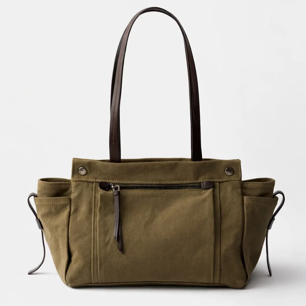 Large Capacity Fashion Handbag 2026 Adult's Multi Pocket Leather Decorative Tote Bag Unisex Retro Underarm Motorcycle Bag