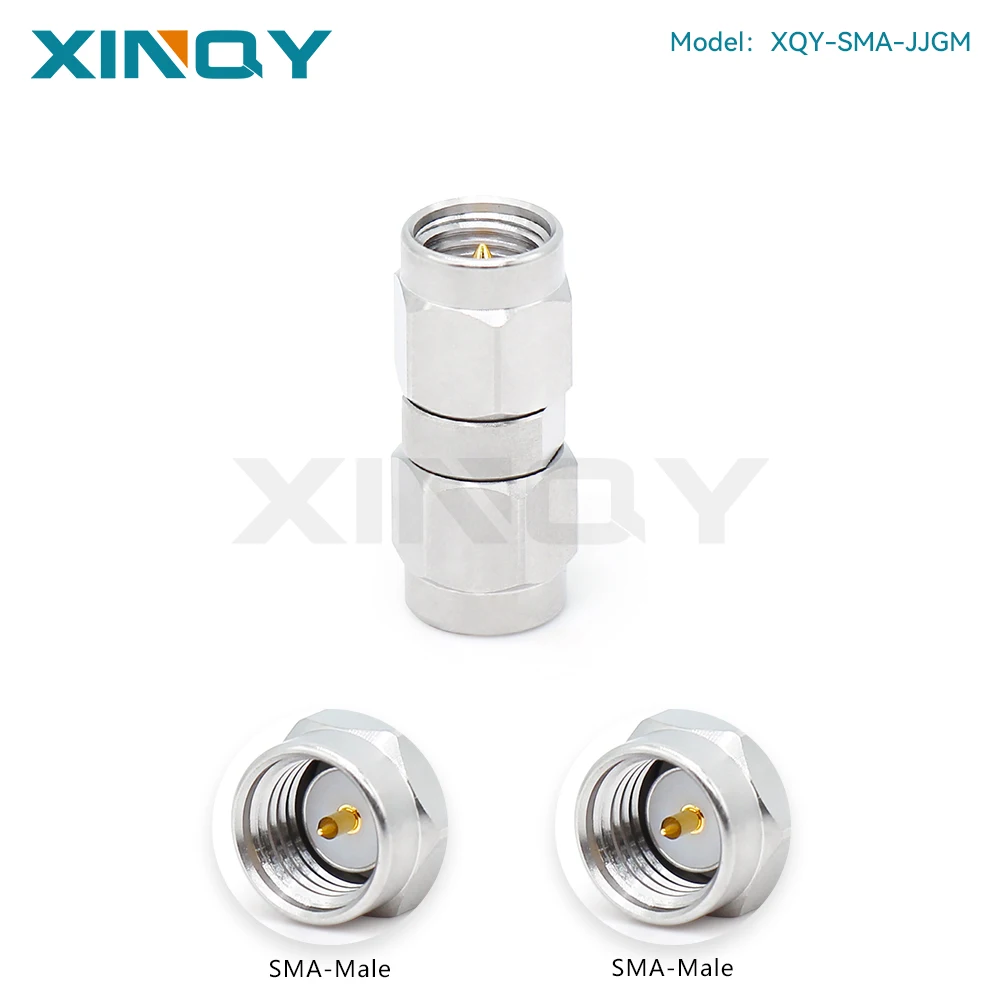 XINQY RF Coaxial Adapter, SMA Male-to-Male (JJ), 27GHz Precision Stainless Steel Interconnect Converter