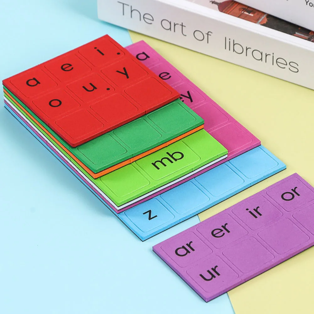 Magnetisches Phonics-Fliesen-Alphabet-Set zum Erlernen Englisch, Montessori-Rechtschreibbücher, Lernspiele für Babys, Spielzeug für Kinder im Alter von 5 Jahren