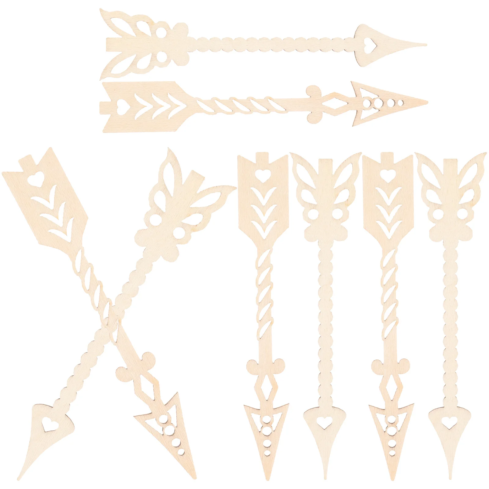 

10pcs Wooden Decorations Unfinished Arrow Wood Slices Diy Craft Cutouts For Kids Painting Wood Slice Ornaments Handicraft Tools